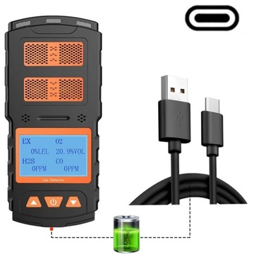 ПОРТАТИВНЫЙ ДЕТЕКТОР УГАРНОГО ГАЗА EX H2S CO O2 ДАТЧИК С СИГНАЛИЗАЦИЯМИ
