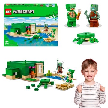 LEGO DOMEK NA PLAŻY ŻÓŁWI WOJOWNIK W SKÓRCE ŻÓŁWIA UTOPIEC + 3 MAŁE ŻÓŁWIE