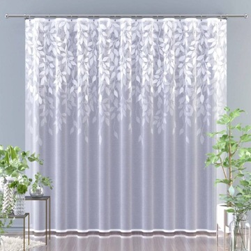 Firanka żakard metraż Volta liście bluszcz liść listki 623948 biała 120cm