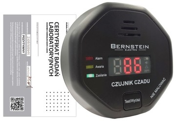 CZUJNIK CZADU NOWA NORMA LCD ATEST + CERTYFIKAT