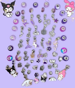 KUROMI HELLO KITTY БУСЫ НАБОР ДЛЯ ИЗГОТОВЛЕНИЯ УКРАШЕНИЙ ПОДВЕСКИ БРАСЛЕТЫ