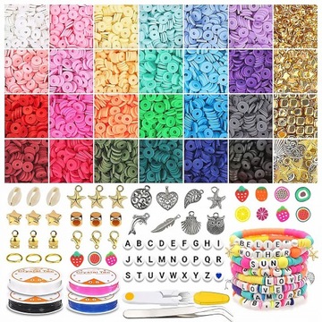 НАБОР БИСЕРОВ ДЛЯ ИЗГОТОВЛЕНИЯ ЮВЕЛИРНЫХ БРАСЛЕТОВ БУКВ ПОДВЕСОК БУСЕРЫ