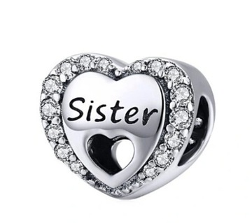 CHARMS ZAWIESZKA UKOCHANA SIOSTRA SISTER SERCE
