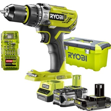 RYOBI WIERTARKA WKRETARKA 18V +5Ah +2Ah +BITY 55EL