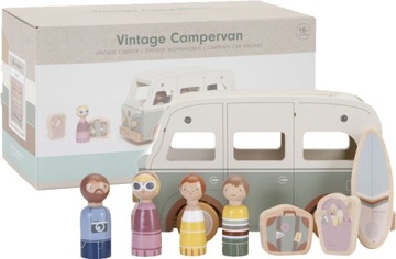 LITTLE DUTCH CAMPERVAN AUTO VINTAGE KAMPER VAN + FIGURKI DREWNIANE