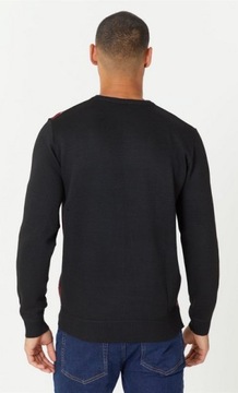 Q3873 MĘSKI SWETER PULLOVER V-NECK PIERRE CARDIN ARGYLE L