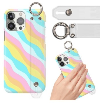 ETUI Z PASKIEM do IPHONE 13 PRO PASTEL LOVE Wzory