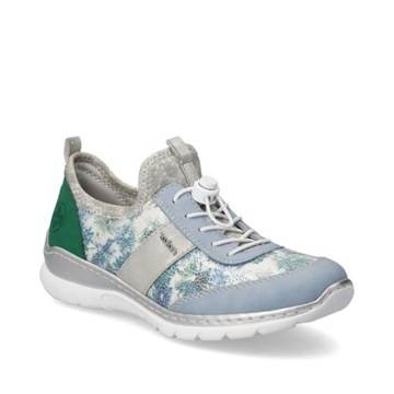 półbuty Rieker damskie Komfortowe buty Sneakersy wkładka MemoSoft L3256-90
