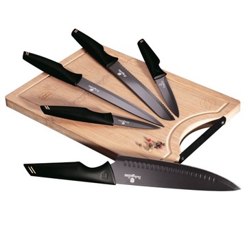 ZESTAW NOŻY Z DESKĄ 6 EL BERLINGER BLACK ROSE 2708