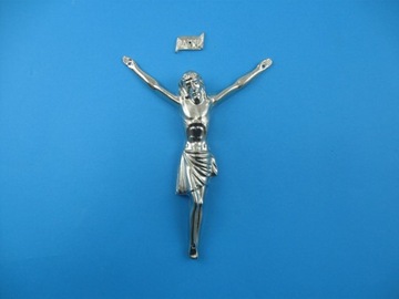 Korpus Pana Jezusa na krzyż metalowy+napis 18,5 cm