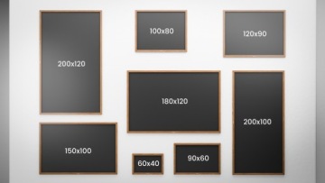 Магнитная доска для мела, черная, 100х80см, деревянная рама