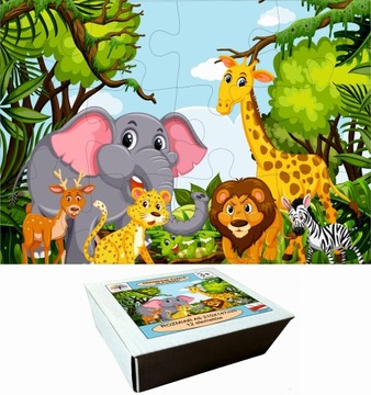 PREZENT NA ŚWIĘTA DLA DZIECKA PUZZLE DREWNIANE EDUKACYJNE 12 ELEMENTÓW