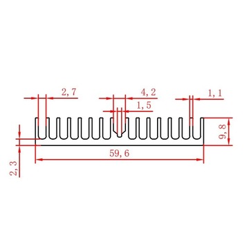 1 szt. 100x60x10mm aluminiowy radiator LED Power Blue