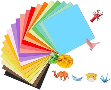 200x DWUSTRONNY PAPIER ORIGAMI 20 KOLORÓW DIY