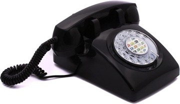 Telefon w stylu retro, Logo: Popart, czarny