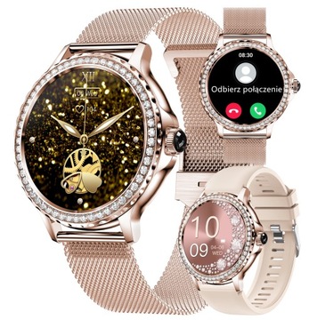 ZEGAREK DAMSKI SMARTWATCH 360px CIŚNIENIOMIERZ PULSOMETR ROZMOWY POL MENU