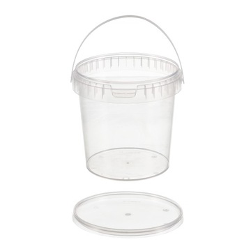 ВЕДРО ПЛАСТИКОВОЕ ДЛЯ ЕДЫ 1Л С КРЫШКОЙ И СЕРТИФИКАТОМ 10 шт.