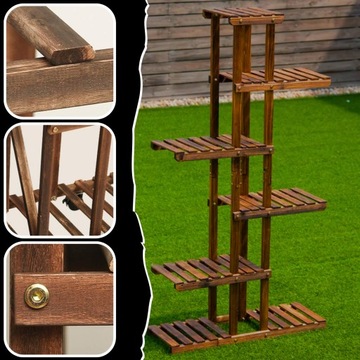 ДЕРЕВЯННАЯ ПОДСТАВКА ДЛЯ ЦВЕТОВ ПОДСТАВКА ДЛЯ ЦВЕТОВ ПОЛКА 113 см МНОГОУРОВНЕВАЯ