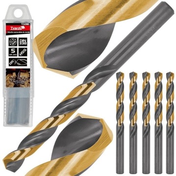 5SZTUK WIERTEŁ DO METALU HSS 11.50MM ZESTAW WIERTŁA CZARNO-ZŁOTE