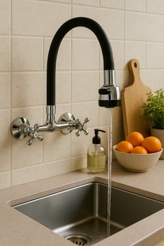 BATERIA KUCHENNA ŚCIENNA KRAN DŁUGA WYLEWKA DO ZLEWU ZLEWOZMYWAK FLEX 2 FUN