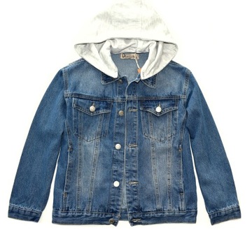 CHŁOPIĘCA KURTKA JEANSOWA, KATANA,DŻINS Z KAPTUREM r.170 cm