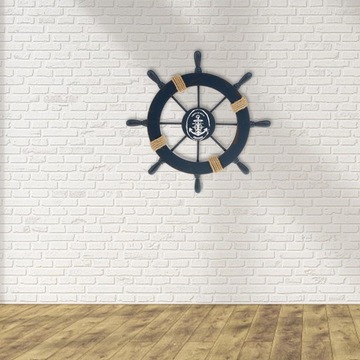 Руль парусного колеса ДЕРЕВЯННОГО корабля, темно-синий.