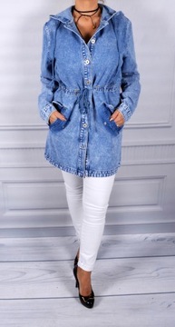 Katana Kurtka Jeans Parka PLUS SIZE Z KAPTUREM