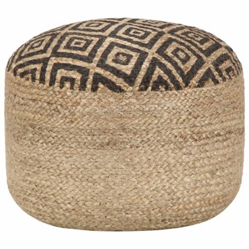 RĘCZNIE ROBIONY PUF, CZARNY, 45 X 30 CM, JUTA