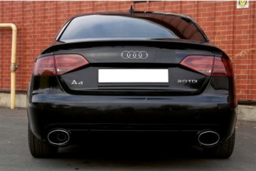 Спойлер на бампер Audi A4 B8 2008-2011 RS4 с рисунком полностью черный, насадка на диффузор