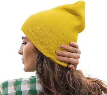 CZAPKA ZIMOWA KRASNAL BEANIE CIEPŁA GRUBA MUSTARD