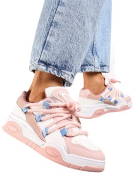 Damskie Buty Sneakersy Sportowe Adidasy Seastar na Platformie Różowe r. 40