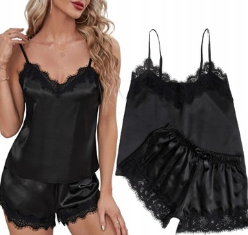 ZESTAW PIŻAMA DAMSKA BIELIZNA SPODENKI KOSZULKA