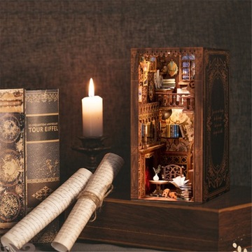 Деревянная головоломка Bookend 3D LED DIY Booknook Полка