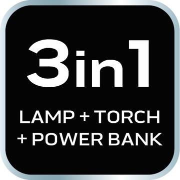 АККУМУЛЯТОРНАЯ ЛАМПА ДЛЯ КЕМПИНГА 800 ЛМ POWERBANK 3 В 1 CREE T6 + SMD LED NEO