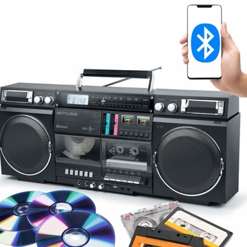 BOOMBOX RADIO KASETOWE AUX IN BLUETOOTH MAGNETOFON MUSE M-380 GB GHETTO