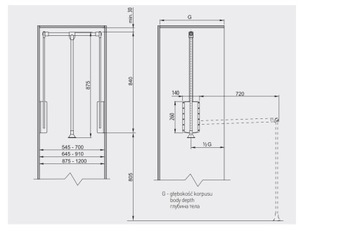 Вешалка-пантограф для шкафов-купе 54,5-70 АНТРАЦИТ