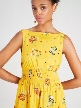 Kate Spade żółta letnia sukienka w kwiatki XS