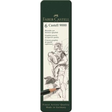 Ołówki FABER CASTELL 9000 ART HB - 8B 6 szt.