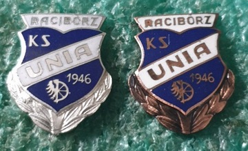 ODZNAKA UNIA RACIBÓRZ SREBRNA BRĄZOWA HONOROWA - KOMPLET 2 SZTUKI