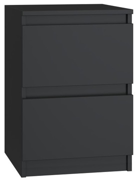 SZAFKA KOMODA STOLIK NOCNY 2 SZUFLADY M2 CZARNA