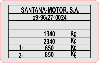 Tabliczka / naklejka znamionowa SANTANA MOTOR