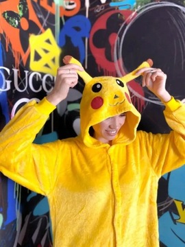 PIŻAMA PIKACHU ONESIE DRES KIGURUMI KOMBINEZON - S