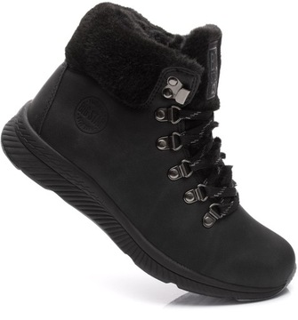 BIG STAR DAMSKIE BUTY BOTKI ŚNIEGOWCE OCIEPLANE FUTERKIEM WYSOKIE CZARNE 38