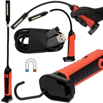 LAMPA WARSZTATOWA COB LED 500LM MAGNES HAK 10+4W 475x65.5x44.5 MM IP54 YATO