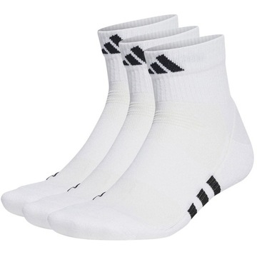 SKARPETY ADIDAS PERFORMANCE CUSH MID 3 PARY SPORTOWE SKARPETKI BIAŁY, 43-45