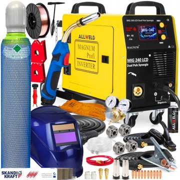 SPAWARKA MIGOMAT MAGNUM INWERTER MAGNUM MIG 240 LCD DUAL PULS SYNERGIA 3W1