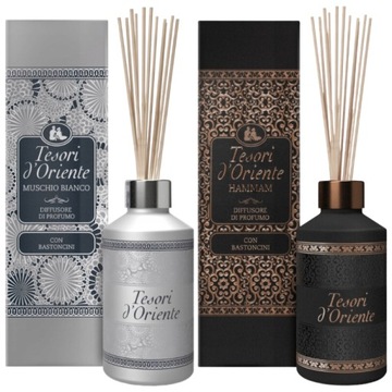 2x Tesori d'Oriente Muschio Bianco Hammam Patyczki Zapachowe 2x200ml