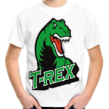 Koszulka z dinozaurem t rex t-rex na prezent dla dzień dziecka chłopca 140