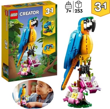 LEGO CREATOR EGZOTYCZNA PAPUGA RYBA ŻABA 31136 DLA CHŁOPCA DZIEWCZYNKI 24H