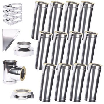 KOMIN Ze Stali 0,6mm Gaz Slim 1.4404 FI 160 12m